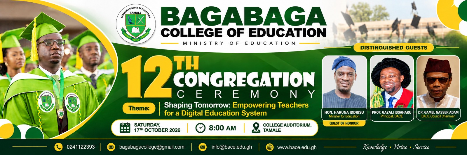 12th Congregation Ceremony - Bagabaga College of Education (2026)